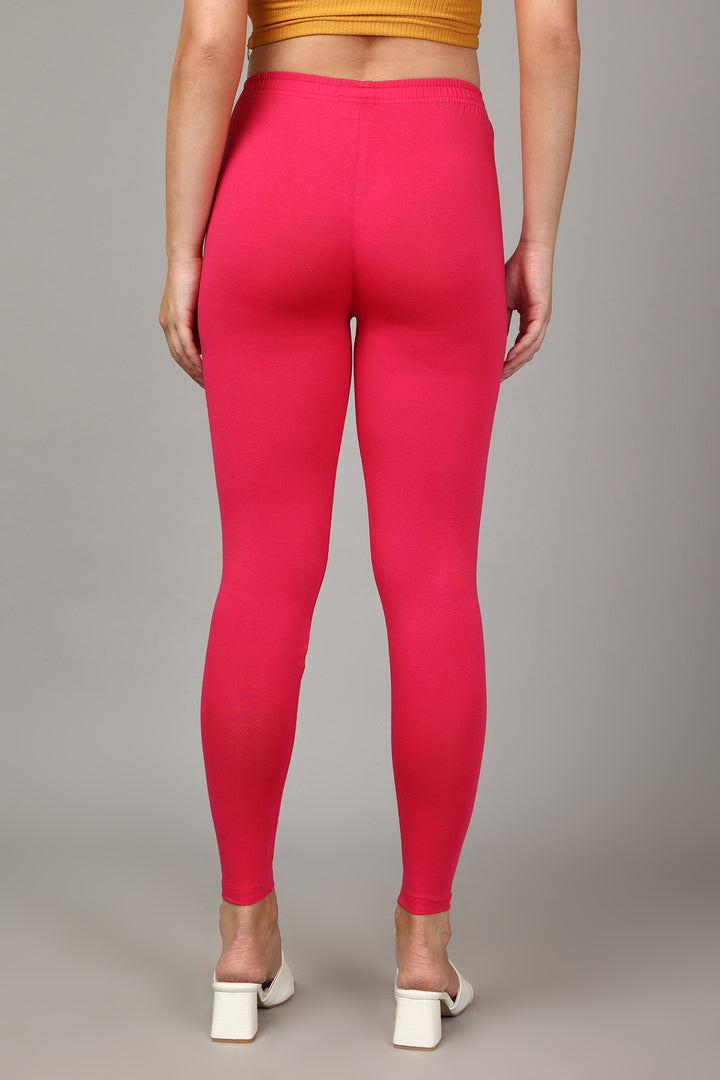 COTTON ANKLE LEGGINGS - PINK