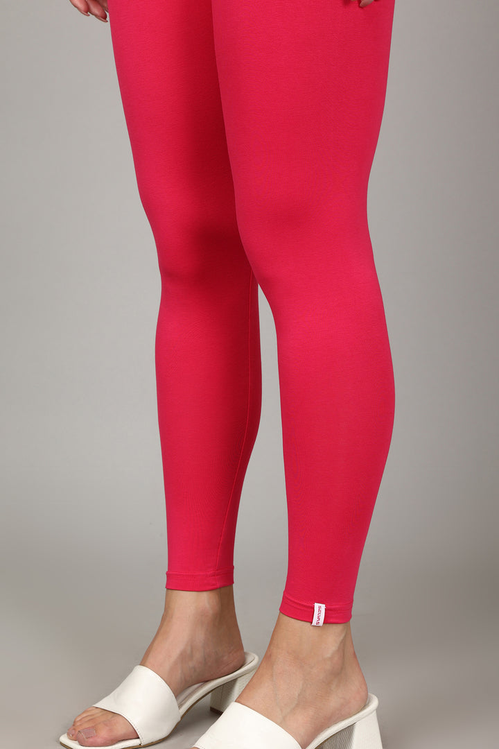 COTTON ANKLE LEGGINGS - PINK