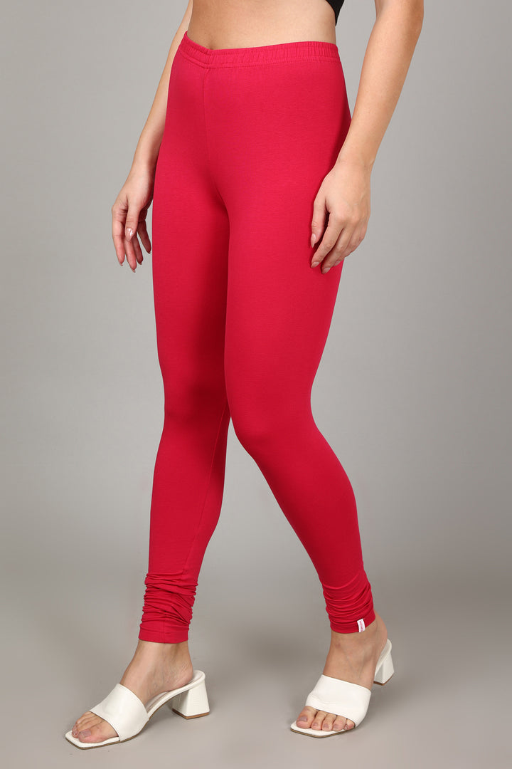 COTTON CHURIDAR LEGGINGS - FUSHIA