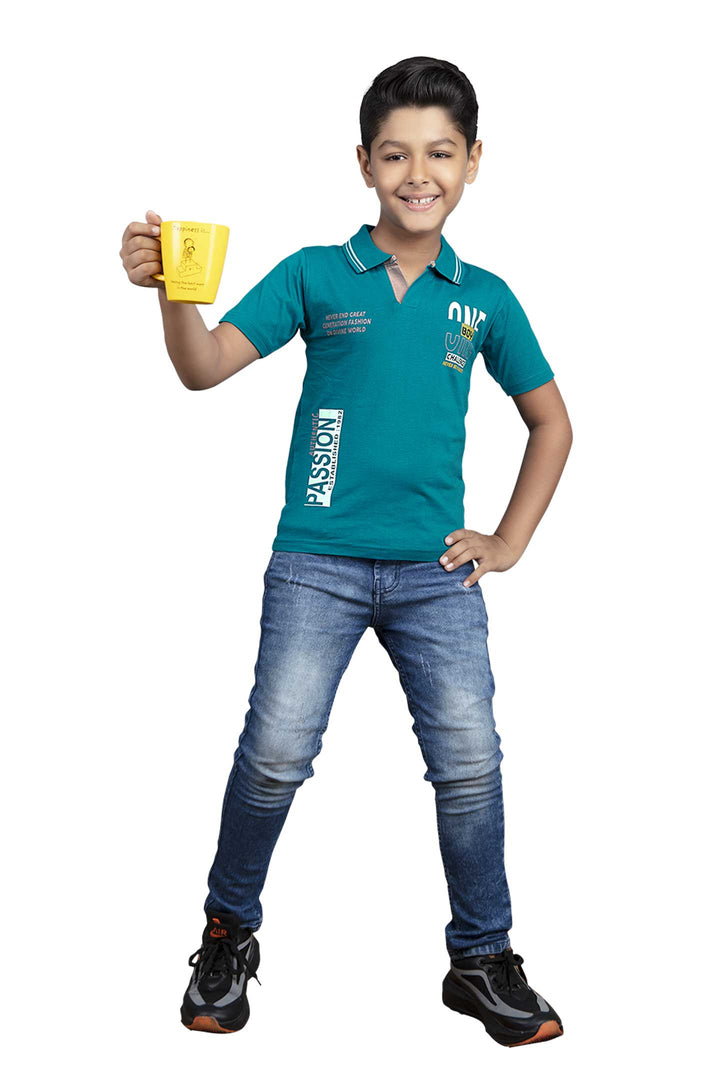 Junior Polo Neck Half Sleeve T-shirt - Jawa