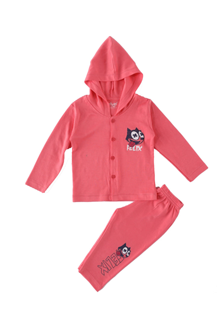 Selvas Infants Unisex Full Sleeve Front Open Top & Pant With Hood 8004