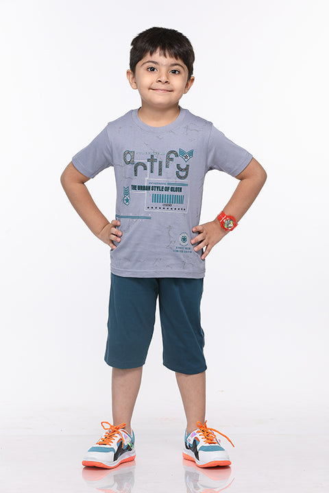 Selvas Boys Round Neck Tees With 3/4 Pant - Beema