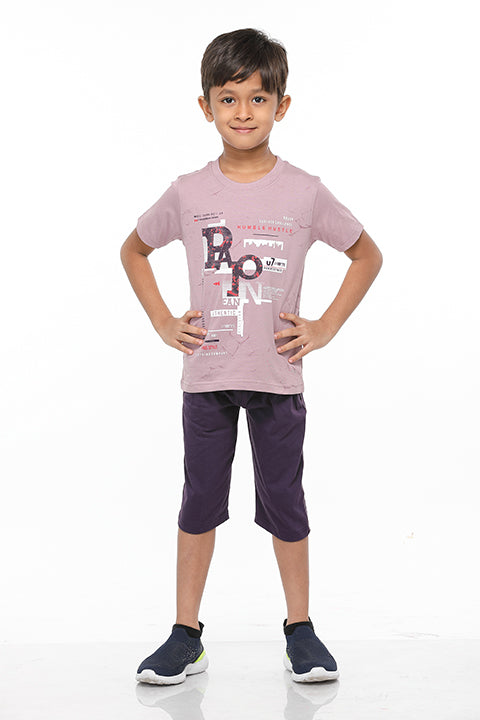 Selvas Boys Round Neck Tees With 3/4 Pant - Beema