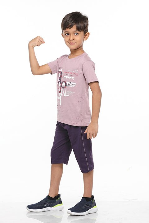 Selvas Boys Round Neck Tees With 3/4 Pant - Beema