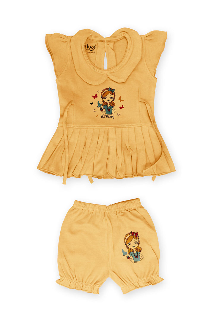 Selvas Infant Girls set collar top skirt with shorts - 130