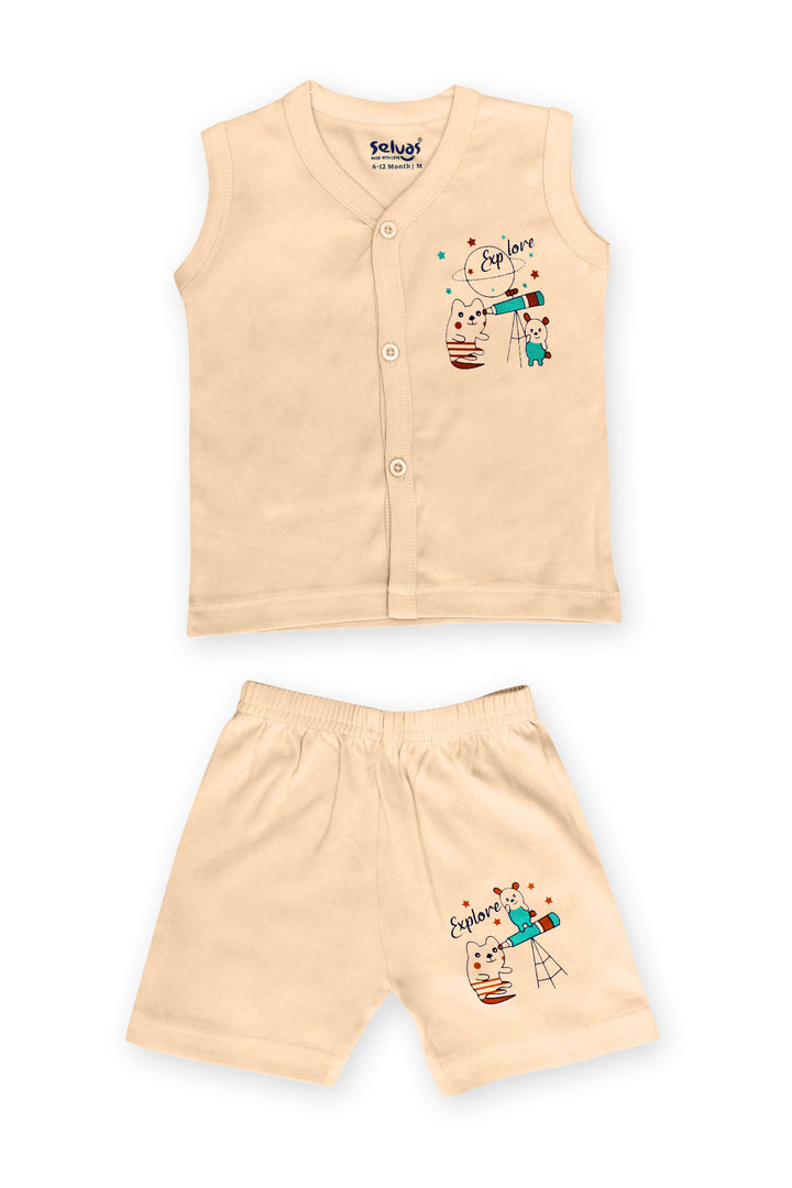 Selvas Infants Unisex Sleeveless Front Open Top With Shorts 3003