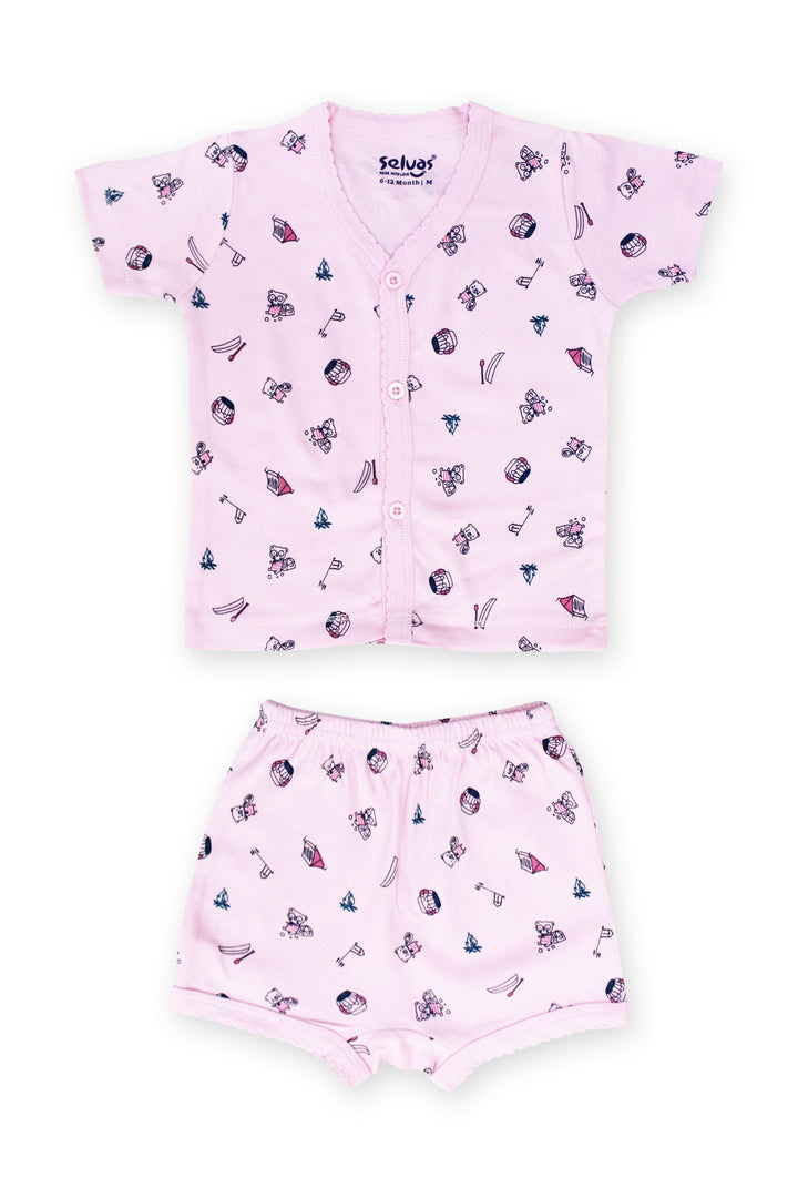 Selvas Infants Unisex Halfsleeve Front Open Top With Shorts 304