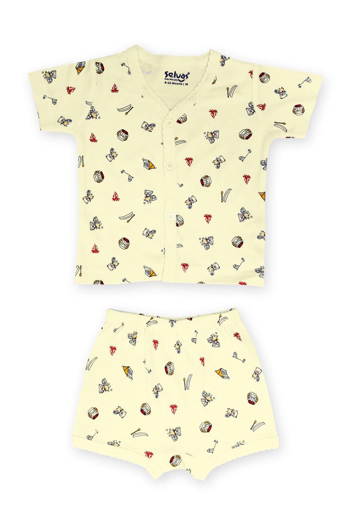Selvas Infants Unisex Halfsleeve Front Open Top With Shorts 304