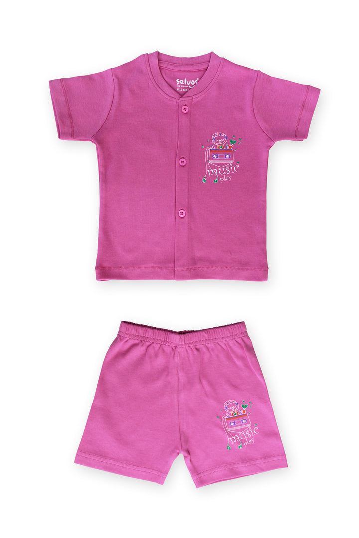 Selvas Infants Unisex Half Sleeve Front Open Top With Shorts 5005