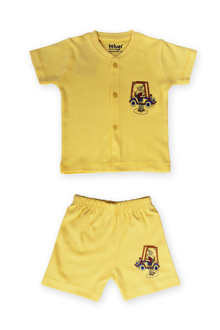 Selvas Infants Unisex Half Sleeve Front Open Top With Shorts 5005