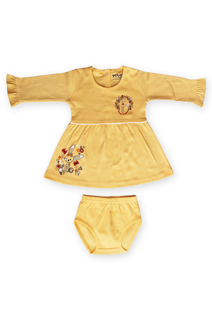 Selvas Infant Girls set top full sleeve skirt with brief - 5037