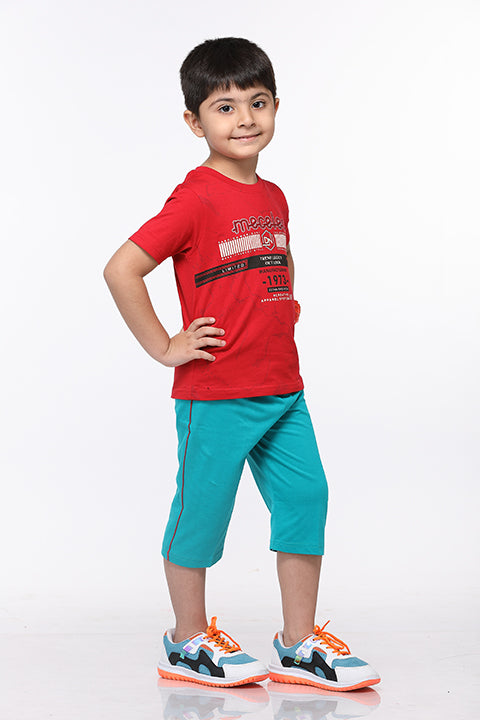 Selvas Boys Round Neck Tees With 3/4 Pant - Beema