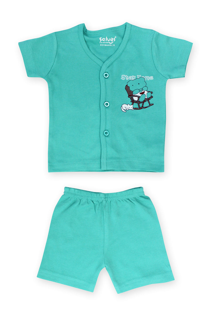 Selvas Infants Unisex front open half sleeve top with shorts - 124