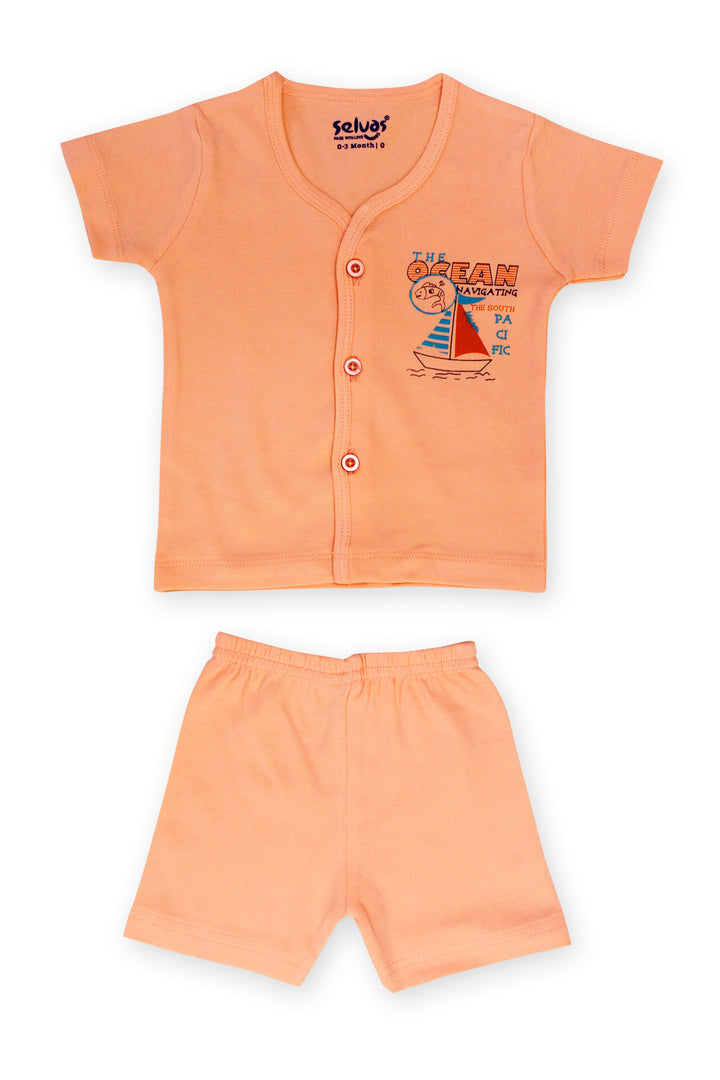 Selvas Infants Unisex front open half sleeve top with shorts - 124