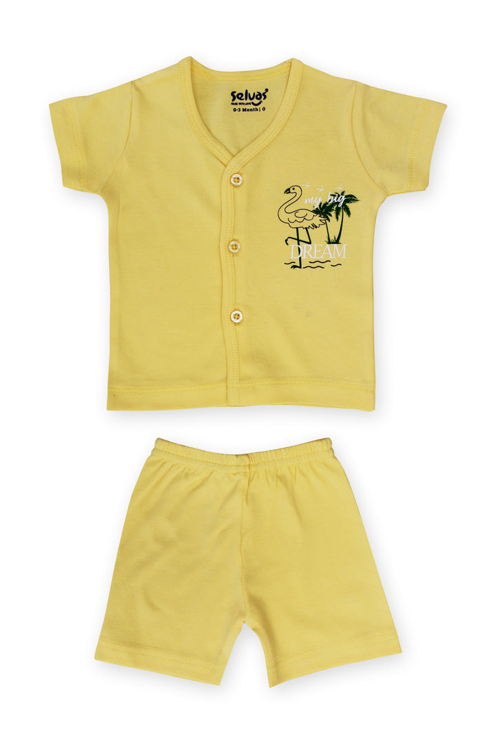 Selvas Infants Unisex front open half sleeve top with shorts - 124