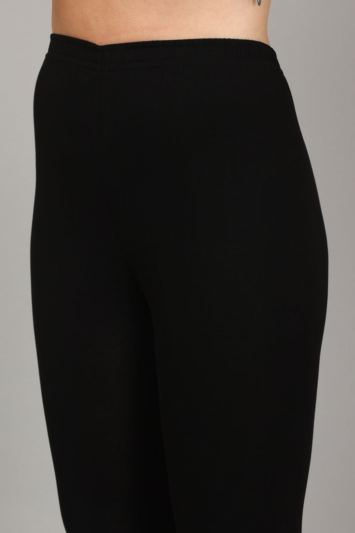 VISCOSE CHURIDAR LEGGINGS - BLACK