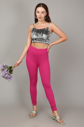 VISCOSE CHURIDAR LEGGINGS - FUSHIA