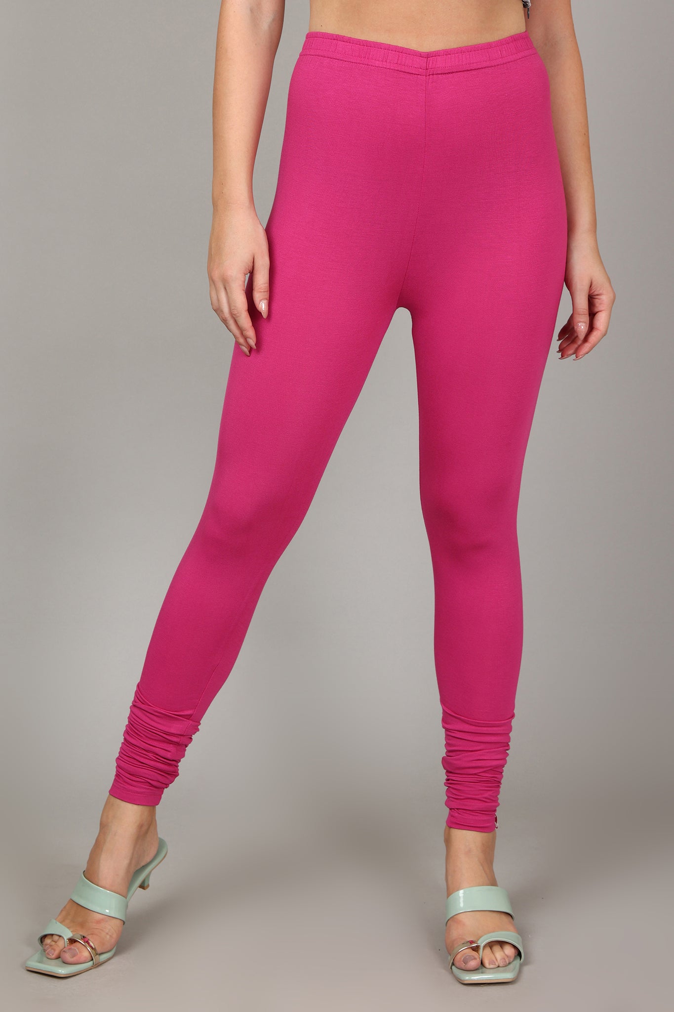 VISCOSE CHURIDAR LEGGINGS - FUSHIA