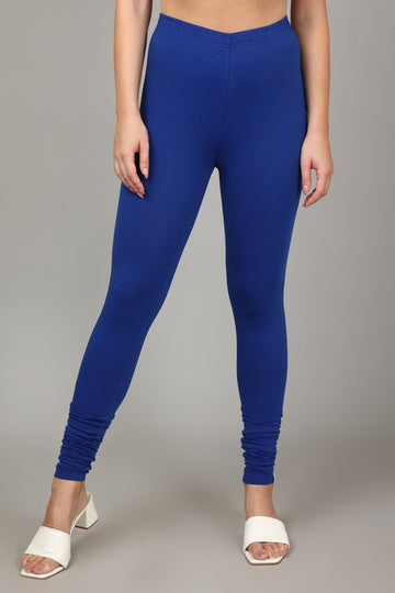 COTTON CHURIDAR LEGGINGS - ROYAL BLUE