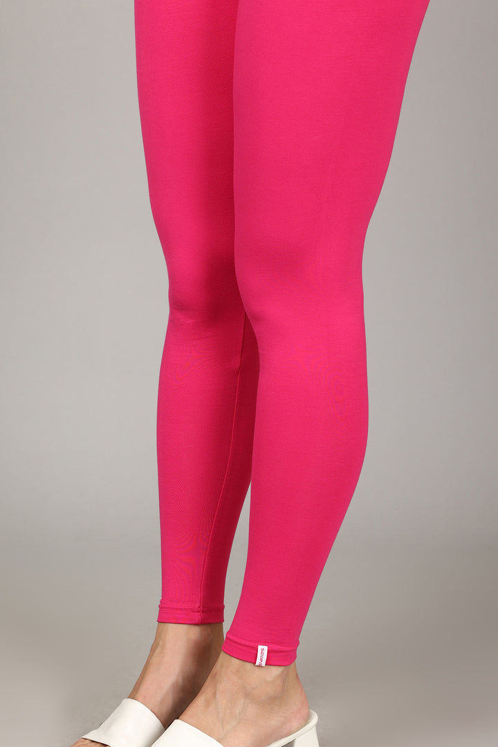 VISCOSE ANKLE LEGGINGS - RANI PINK