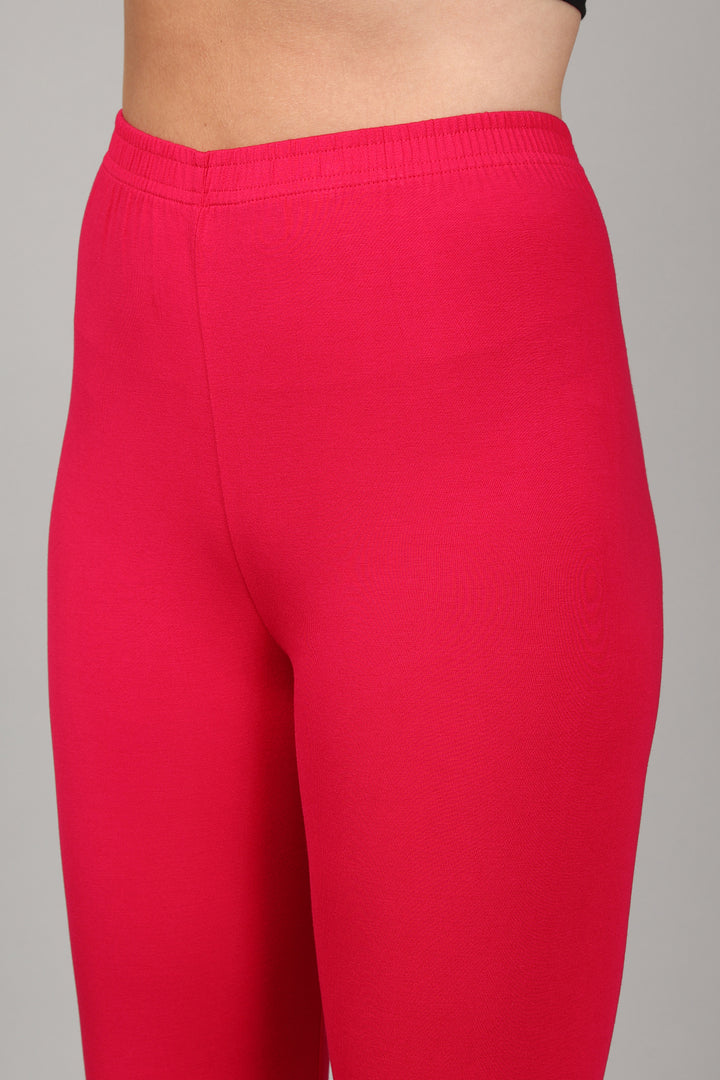VISCOSE CHURIDAR LEGGINGS - STRAWBERRY