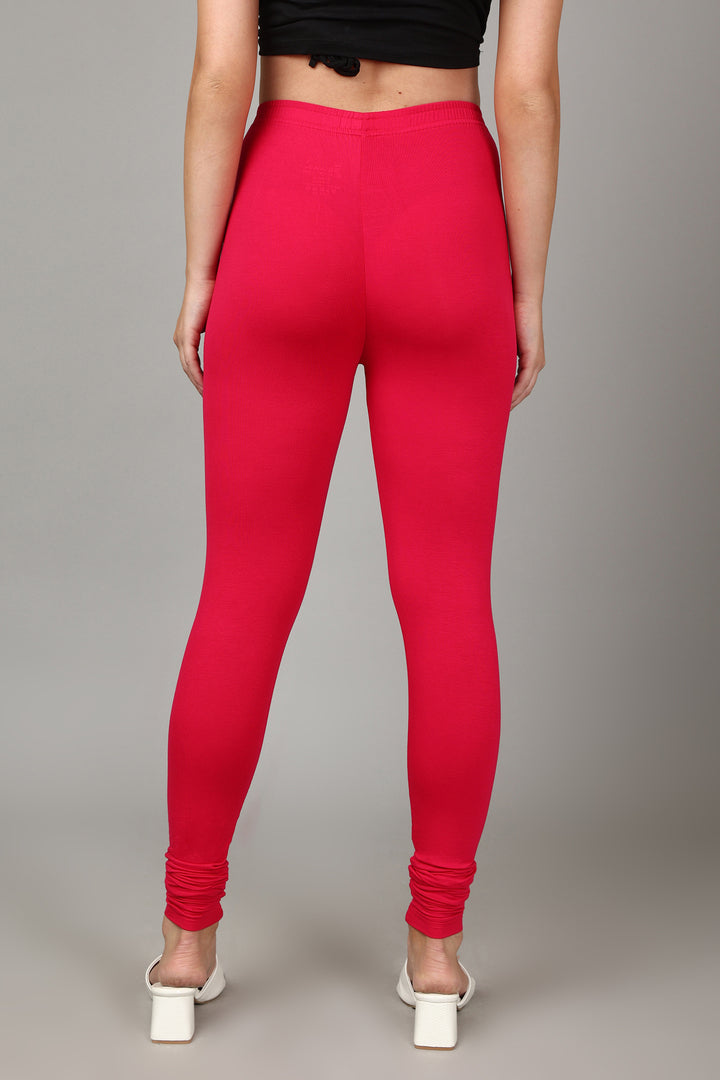 VISCOSE CHURIDAR LEGGINGS - STRAWBERRY