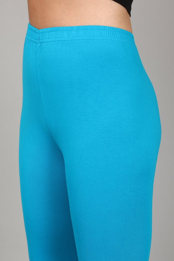 VISCOSE CHURIDAR LEGGINGS - MARINE BLUE