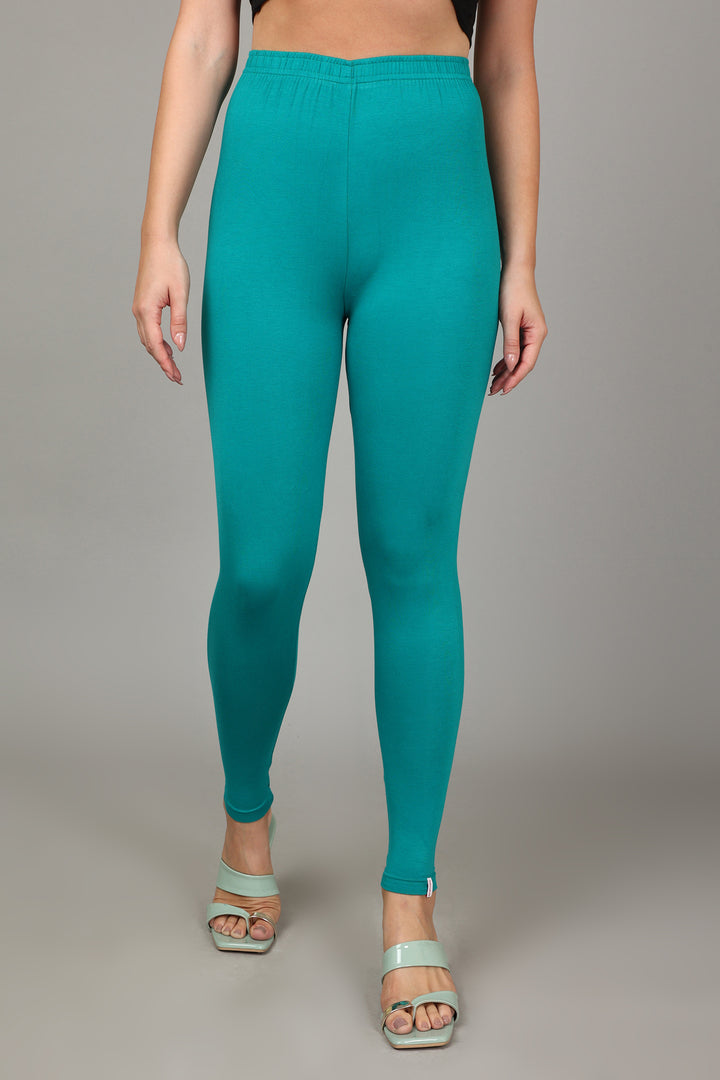 VISCOSE ANKLE LEGGINGS - RAMA GREEN