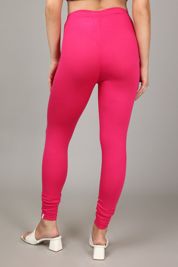 VISCOSE CHURIDAR LEGGINGS - RANI PINK