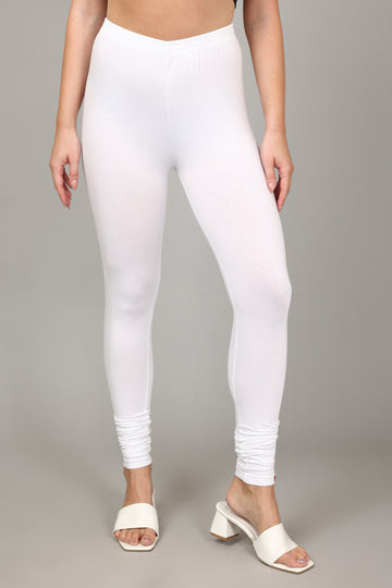 COTTON CHURIDAR LEGGINGS - WHITE