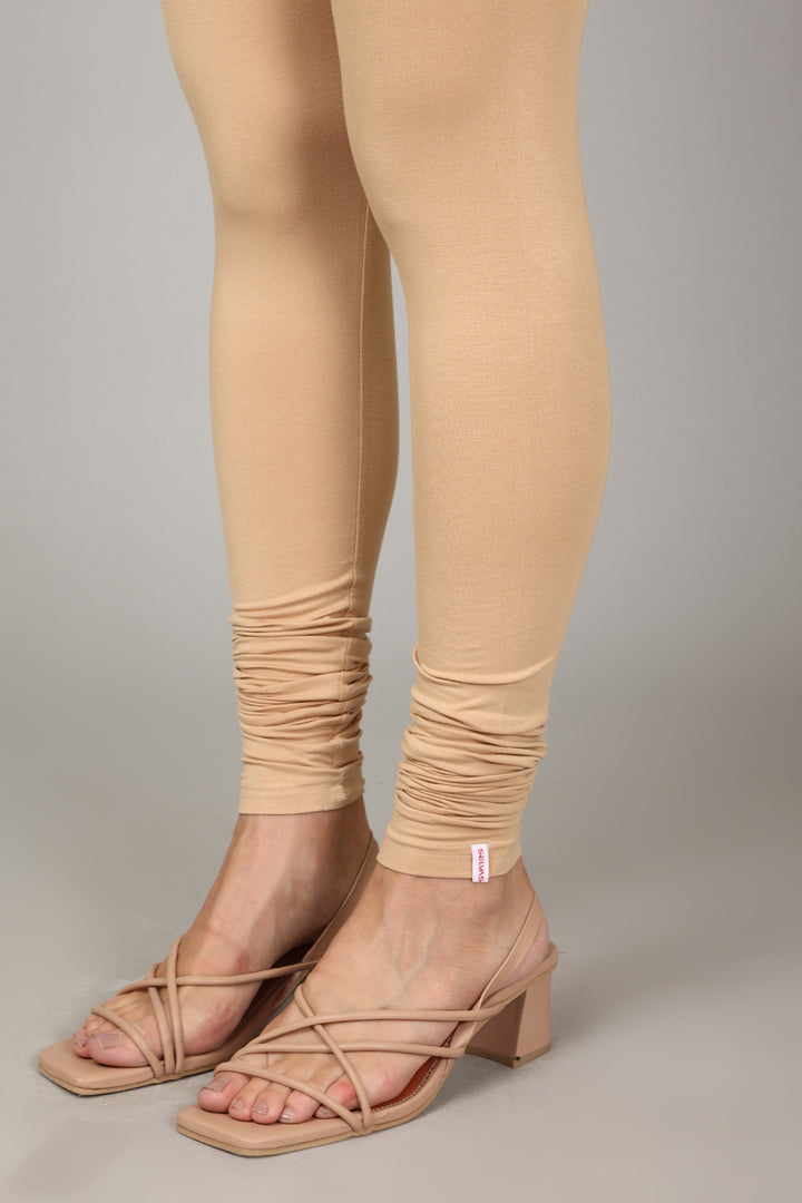 VISCOSE CHURIDAR LEGGINGS - DEEP SKIN