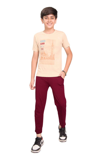 Boys Round Neck Tees With Full Pant - Johnny