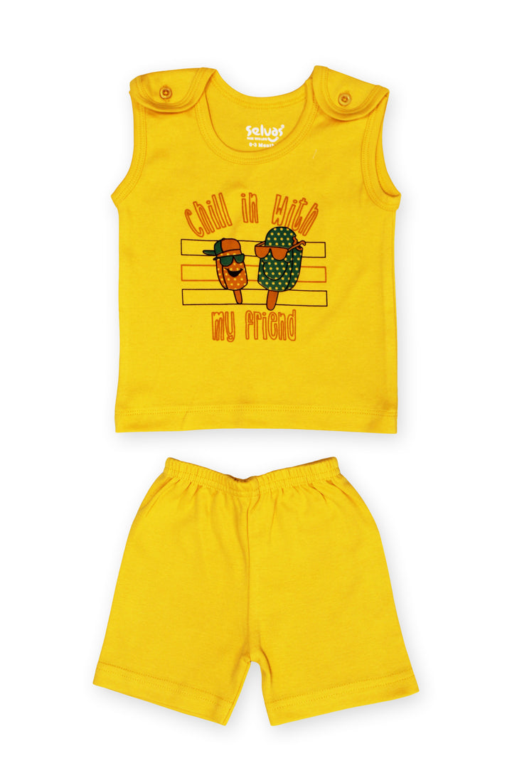 Selvas Infants Unisex sleeveless top open with shorts - 183