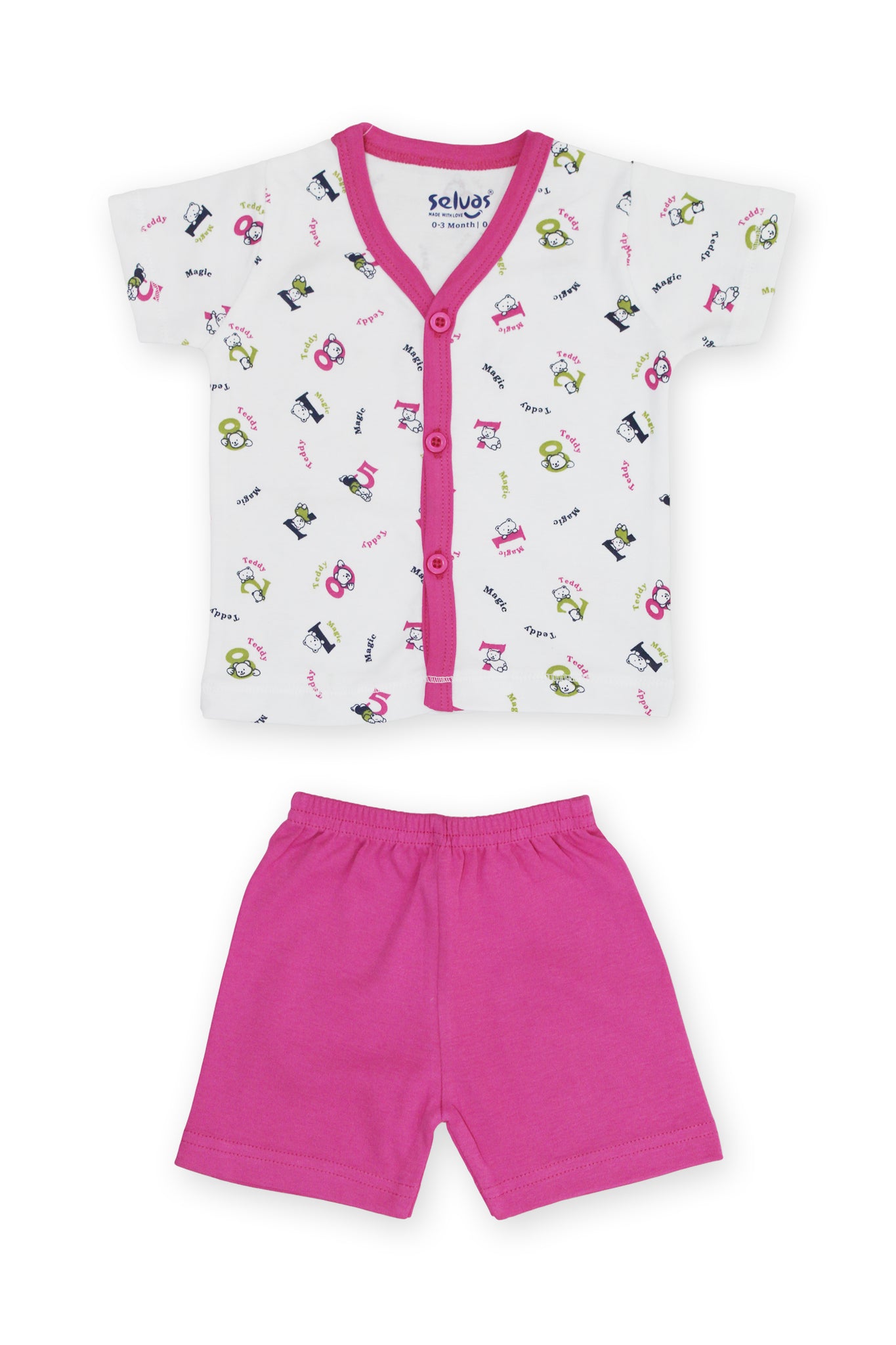 Selvas Infants Unisex front open sleeveless top with shorts - 186