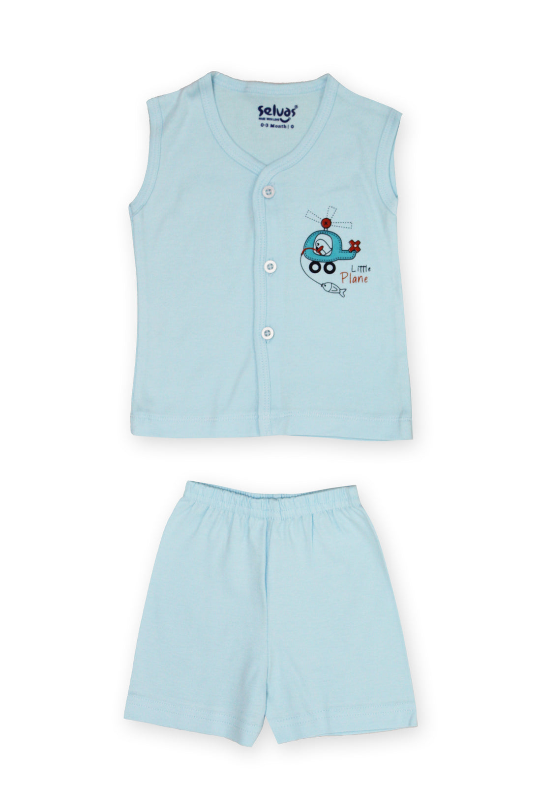 Selvas Infants Unisex front open sleeveless top with shorts - 178