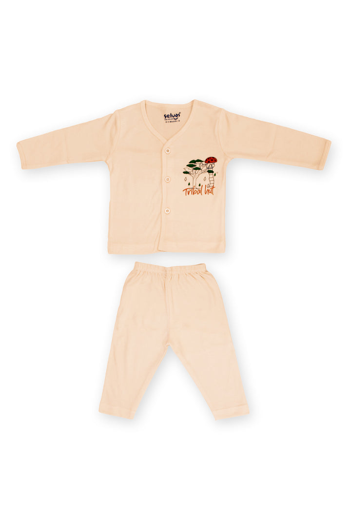 Selvas Infants Unisex front open full sleeve top with pant - 177