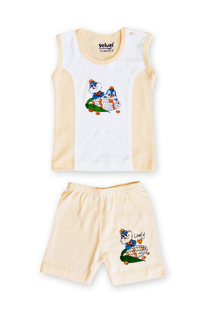 Selvas Infants Unisex Sleeveless cut & sew top with shorts - 123