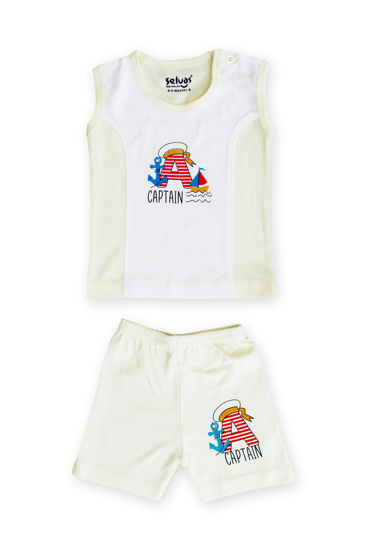 Selvas Infants Unisex Sleeveless cut & sew top with shorts - 123