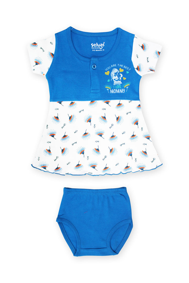 Selvas Infant Girls set half sleeve top skirt with brief - 162