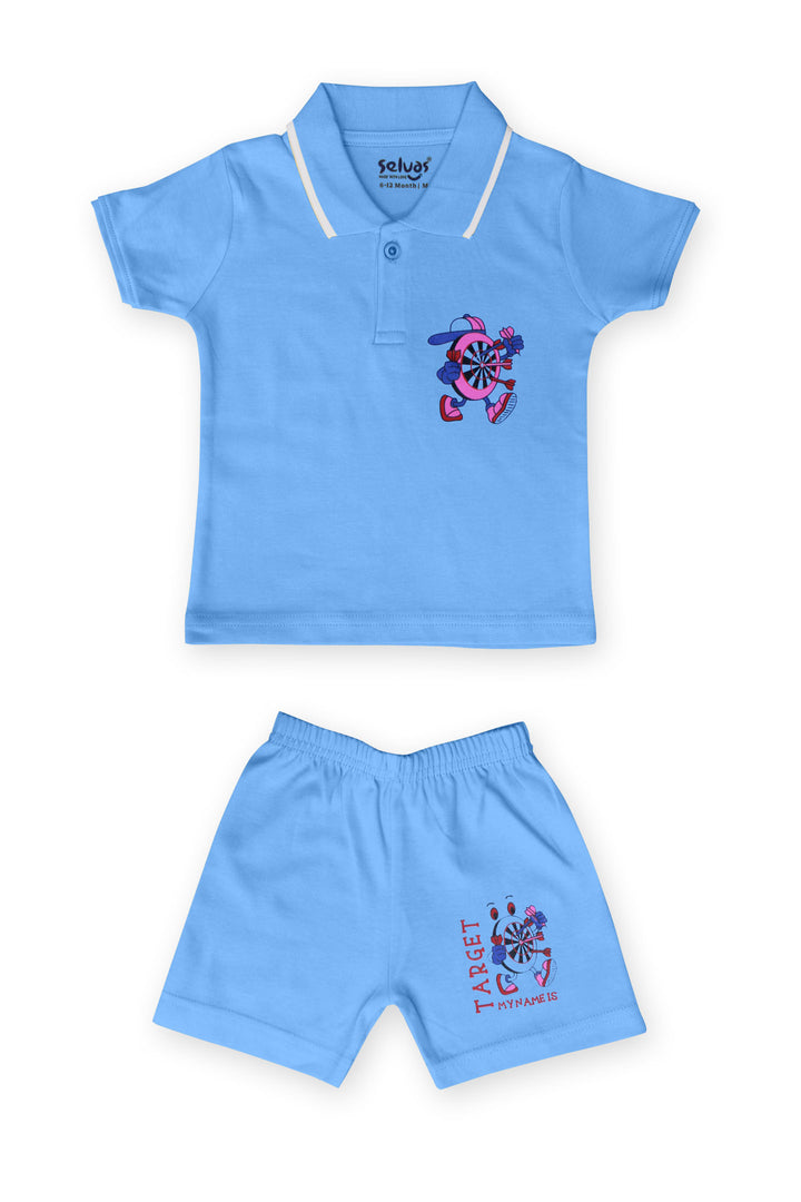 Selvas Infants Unisex Half Sleeve Collar Top With Shorts 910