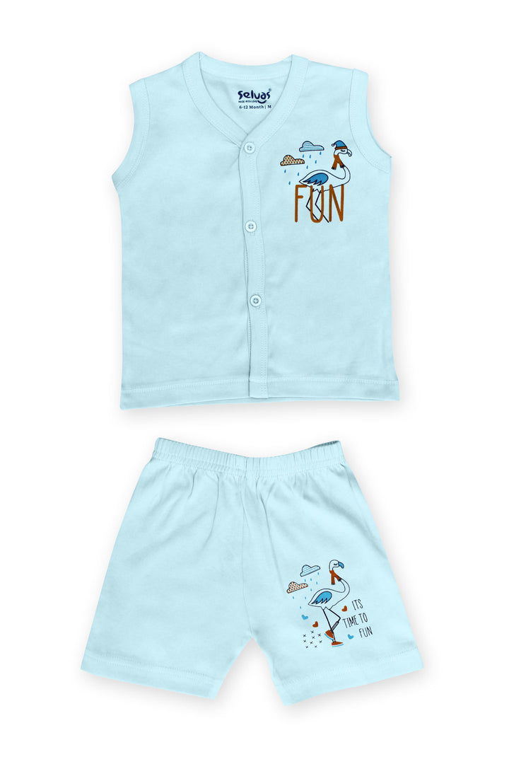 Selvas Infants Unisex Sleeveless Front Open Top With Shorts 3003