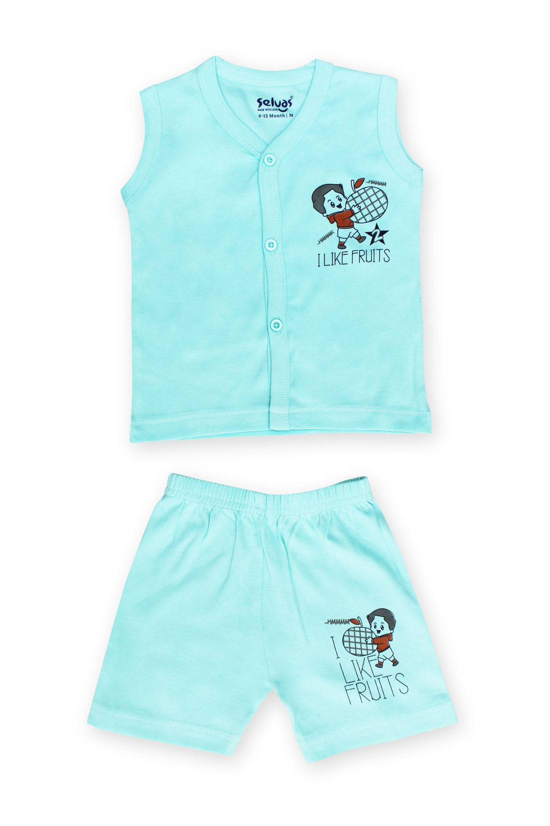 Selvas Infants Unisex Sleeveless Front Open Top With Shorts 3003