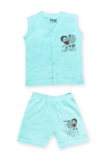 Selvas Infants Unisex Sleeveless Front Open Top With Shorts 3003