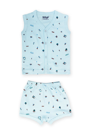 Selvas Infants Unisex Sleeveless Front Open Top With Shorts - 303