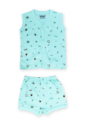 Selvas Infants Unisex Sleeveless Front Open Top With Shorts - 303