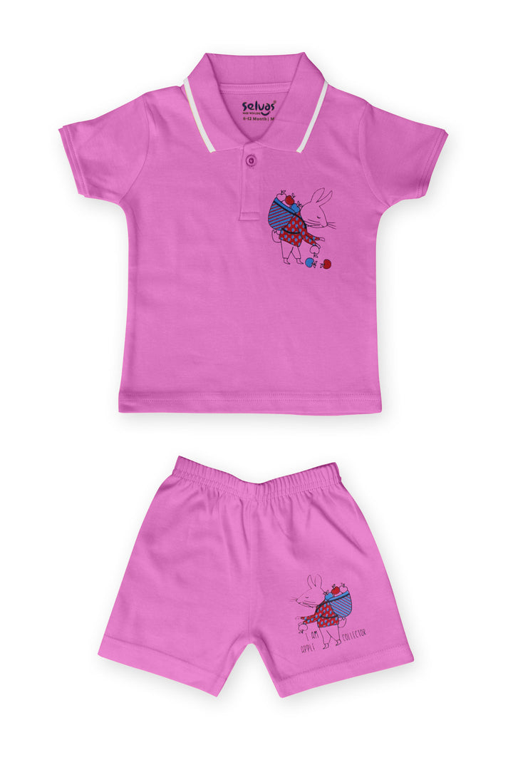 Selvas Infants Unisex Half Sleeve Collar Top With Shorts 910