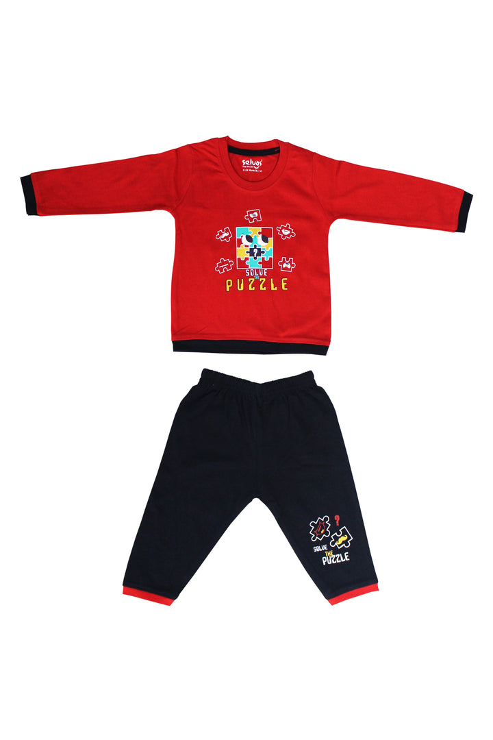 Selvas Infants Unisex Fullsleeve Front Top With Pant 8003