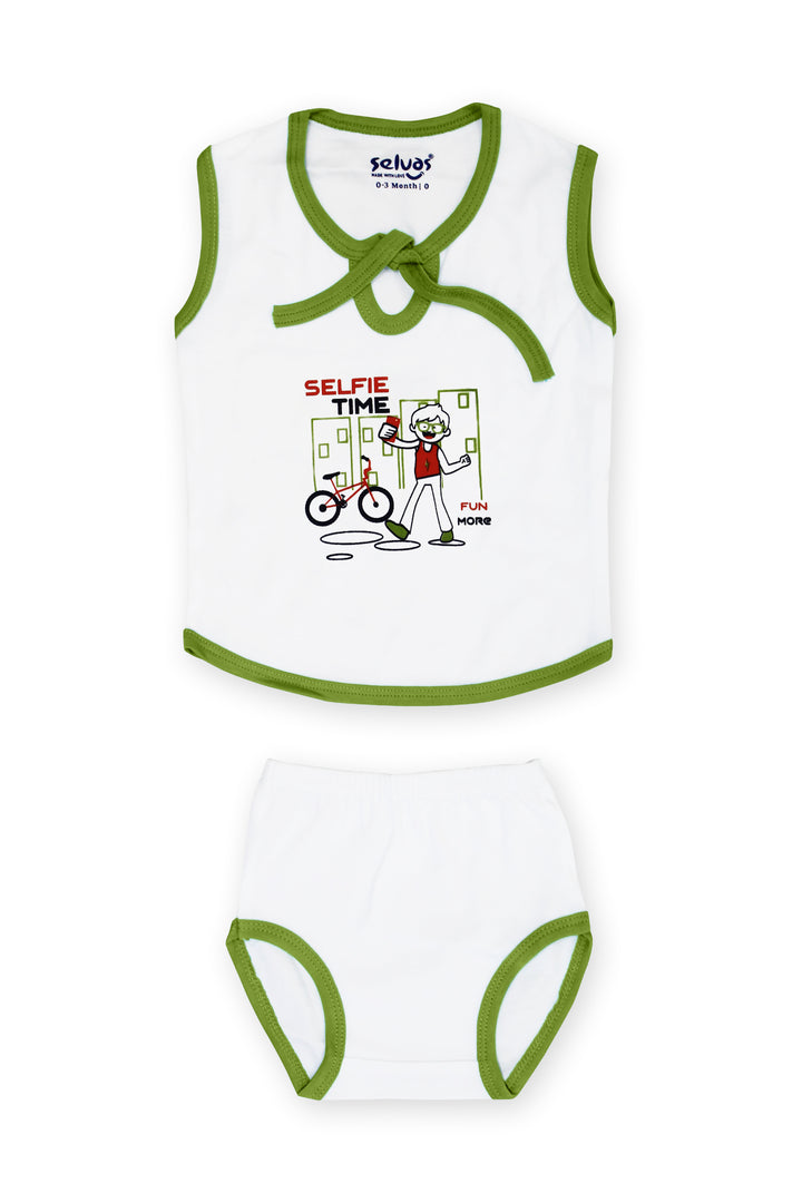 Selvas Infants Unisex top front strap knot with brief 402w