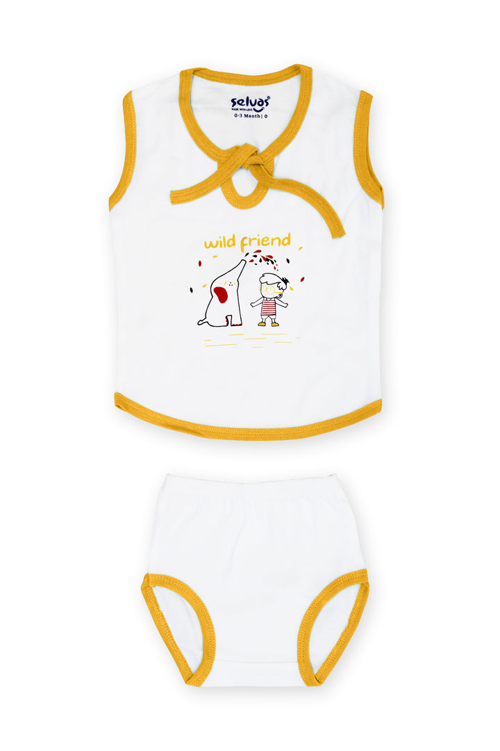 Selvas Infants Unisex top front strap knot with brief 402w