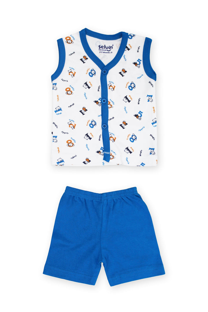 Selvas Infants Unisex front open sleeveless top with shorts 185